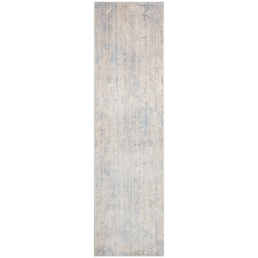 Essence Distressed Abstract ESSC02 Runner Rugs in Silver Blue